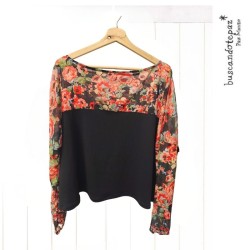 Blusa Alma Rosas M/Larga