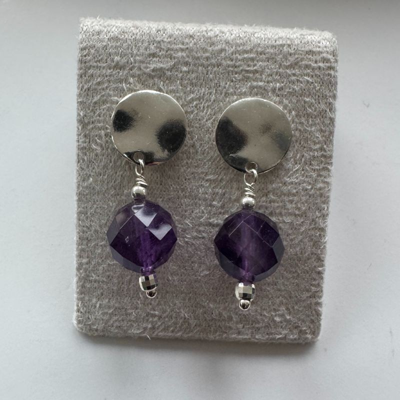 Aros de Plata Amatista