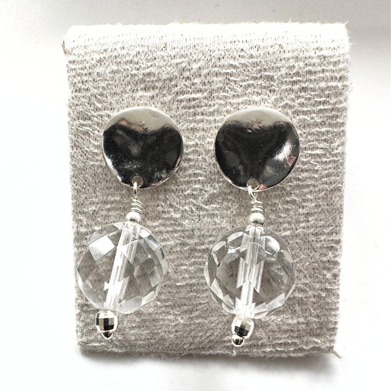 Aros de Plata Cuarzo transparente