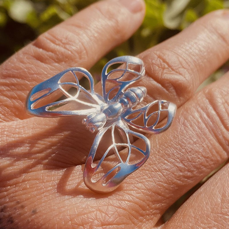 Anillo Mariposa Plata Calada