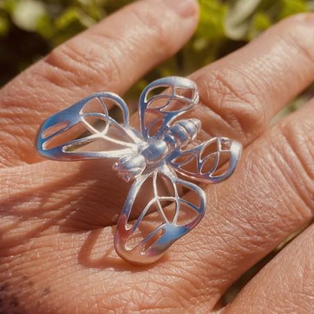 Anillo Mariposa Plata Calada