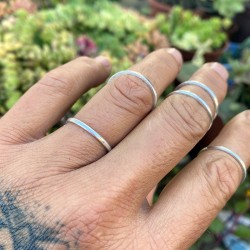 Anillo Plata Media Caña N-16