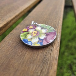 Colgante Porcelana con flores