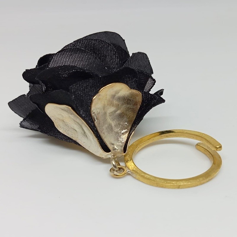 Anillo Iris 3 de bronce y plata en negro