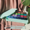 Pinturas Jelly gouache (menta) + pinceles
