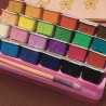 Pinturas Jelly gouache (rosadas) + pinceles