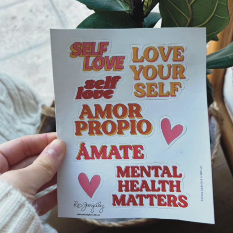 Lamina de stickers Amor Propio