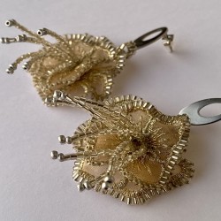 Aros Flor - Plateados