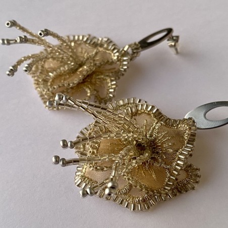 Aros Flor - Plateados