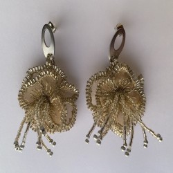 Aros Flor - Plateados