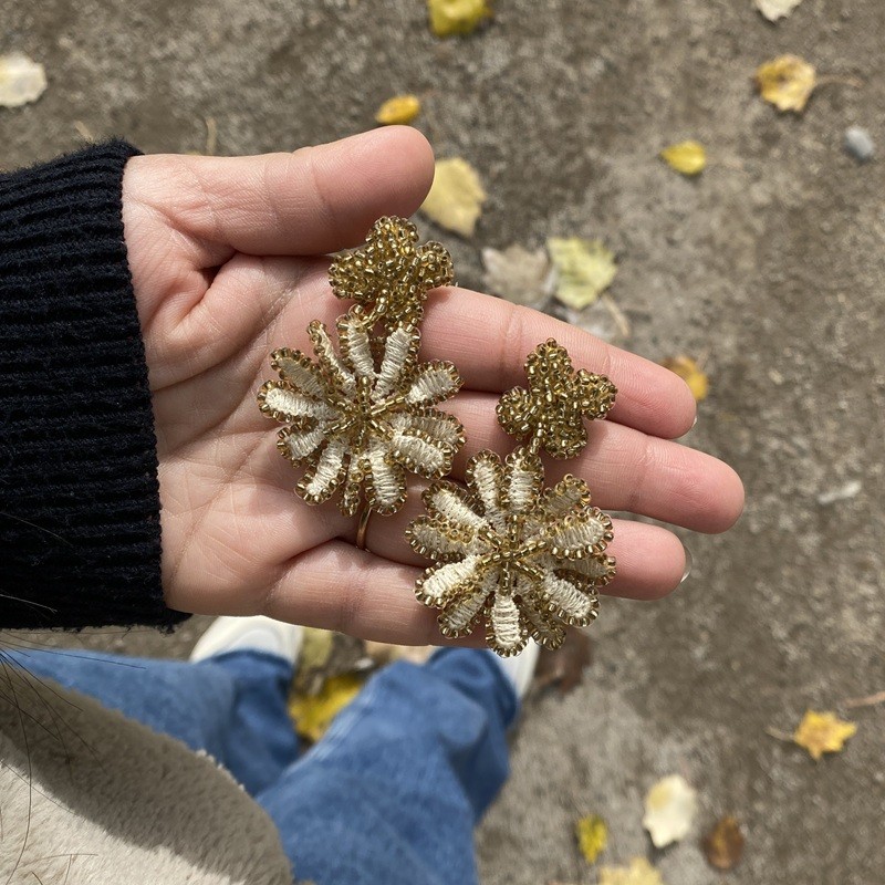 Maxi Aros Flor - Beige/Dorado