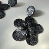 Flor Negro Glitter