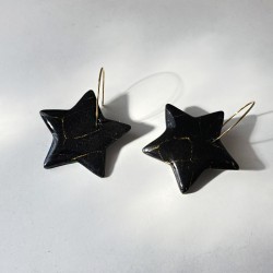 Aro Estrella Negra  Mármol Oro