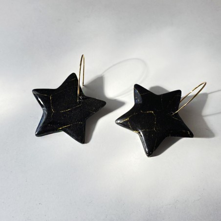 Aro Estrella Negra  Mármol Oro