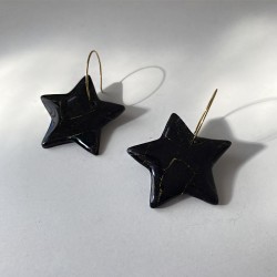 Aro Estrella Negra  Mármol Oro