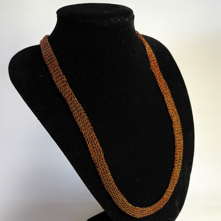 Collar Cobre Tejido Plano