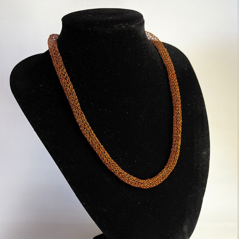 Collar tubular Cobre tejido