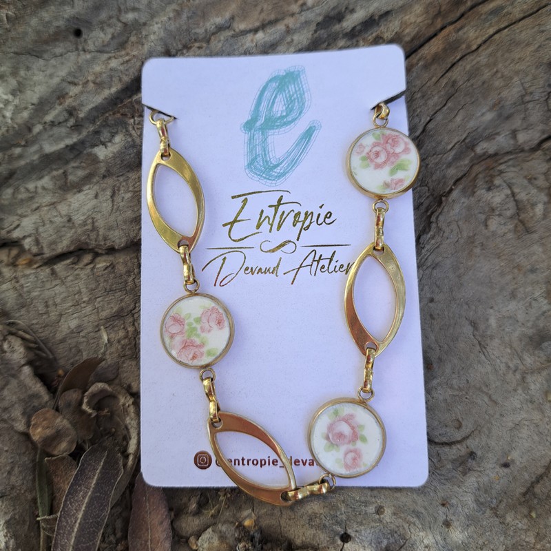 Pulsera cerámica con rositas