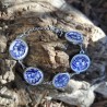 Pulsera cerámica azul y blanco