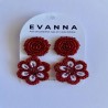 Aros Flor Rojo/Blanco
