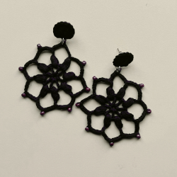 Aros Flor Mostacilla Burdeo