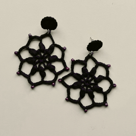 Aros Flor Mostacilla Burdeo