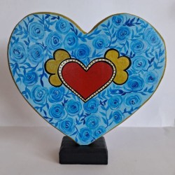 Corazón Entre rosas azules