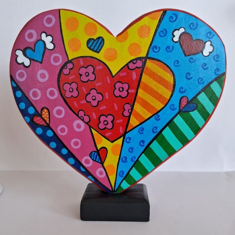 Corazón Multicolor en madera