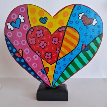 Corazón Multicolor en madera