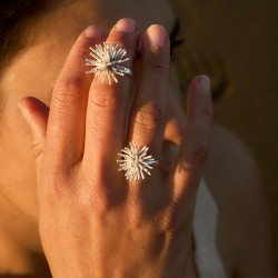 Anillo Plata Anemona mediana
