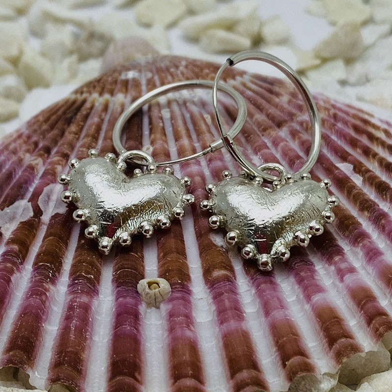 Aro Plata Corazón Embutido