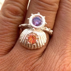 Anillo Plata Brisa Del Mar, Amatista y Champgne