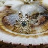Anillo Plata Tortuga y Cristal  Esmeralda