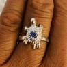 Anillo Plata Tortuga y Cristal Aric Blue