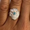 Anillo Plata Reina Del Mar y Cristal Turquesa