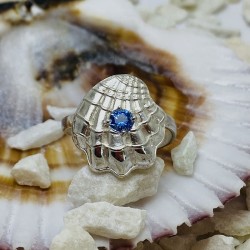 Anillo Plata Reina Del Mar y Cristal Turquesa