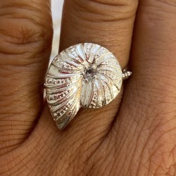 Anillo Plata Amonite Y Agua...