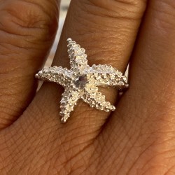 Anillo Plata Estrella y Agua Aarina