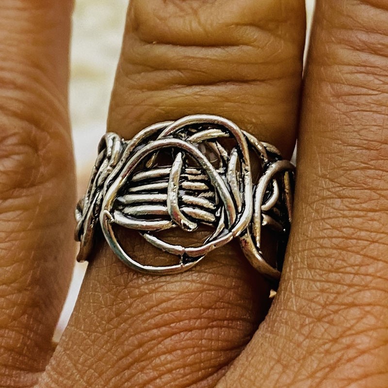 Anillo Plata Anudado Oxidado