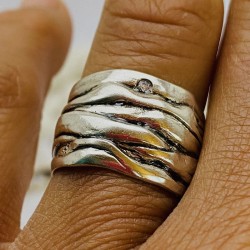 Anillo Plata Pliegues