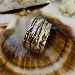 Anillo Plata Pliegues