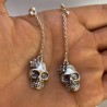 Aro Plata Calavera Con Cadena