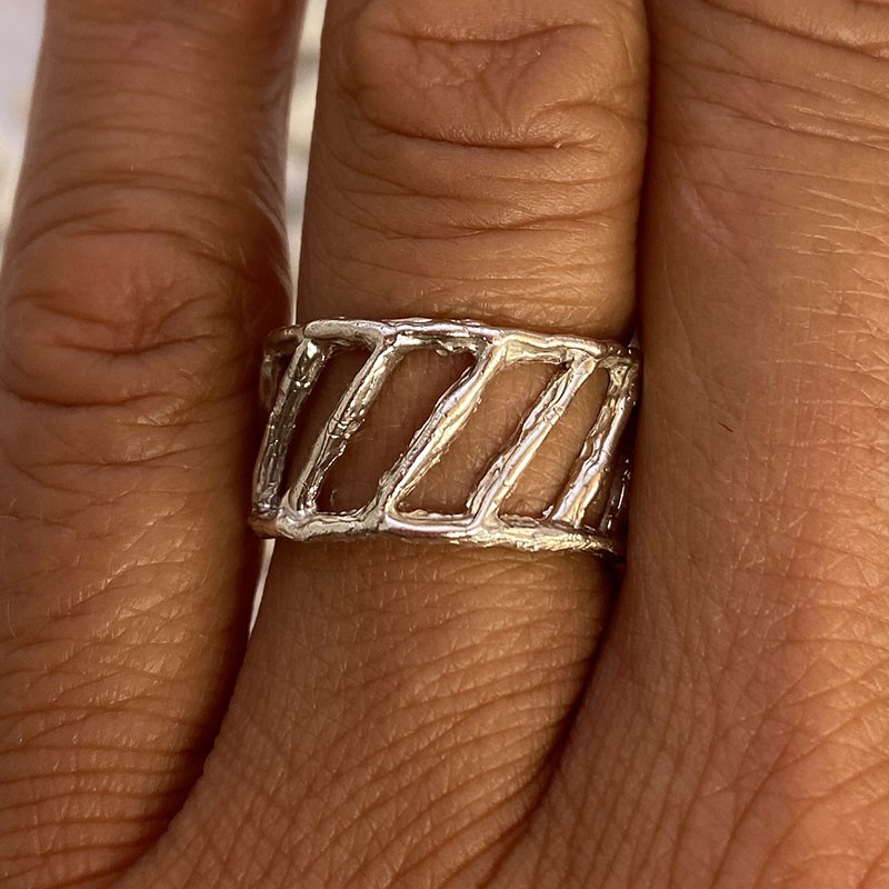 Anillos Plata Diagonal