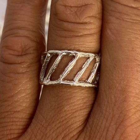 Anillos Plata Diagonal