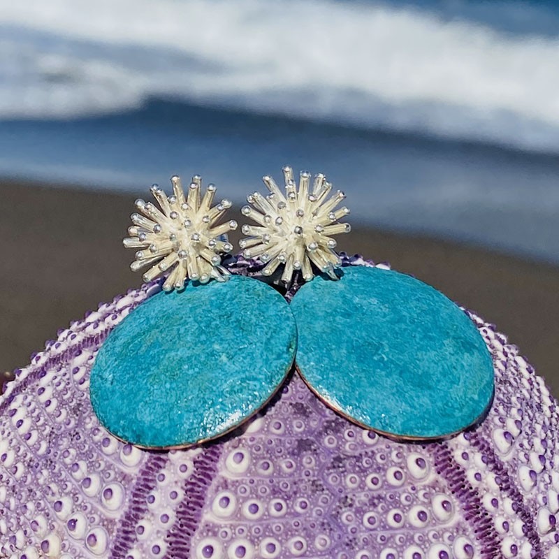 Aro Plata Erizo y Cobre Patinado