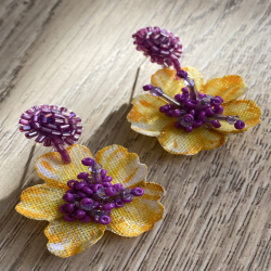 Aros Flor Jazmin / Amarillo - Lavanda