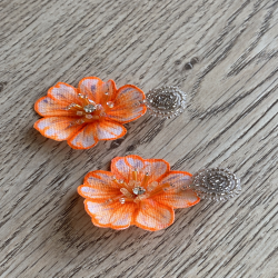 Aros Flor Jazmin / Naranjo - plateado