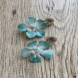 Aros Flor Jazmín / Aqua -...