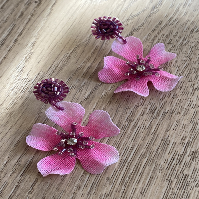 Aros Flor Jazmín / Rosa - lavanda