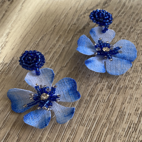 Aros Flor Jazmín / Azul